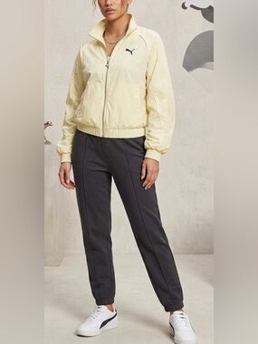 Rare Puma T7 Sample Creamy Vanilla Balloon Sleeve Zip Track Jacket Size Small